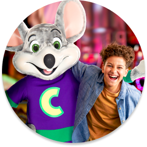 A kids birthday party featuring a live guest appearance from Chuck E. himself